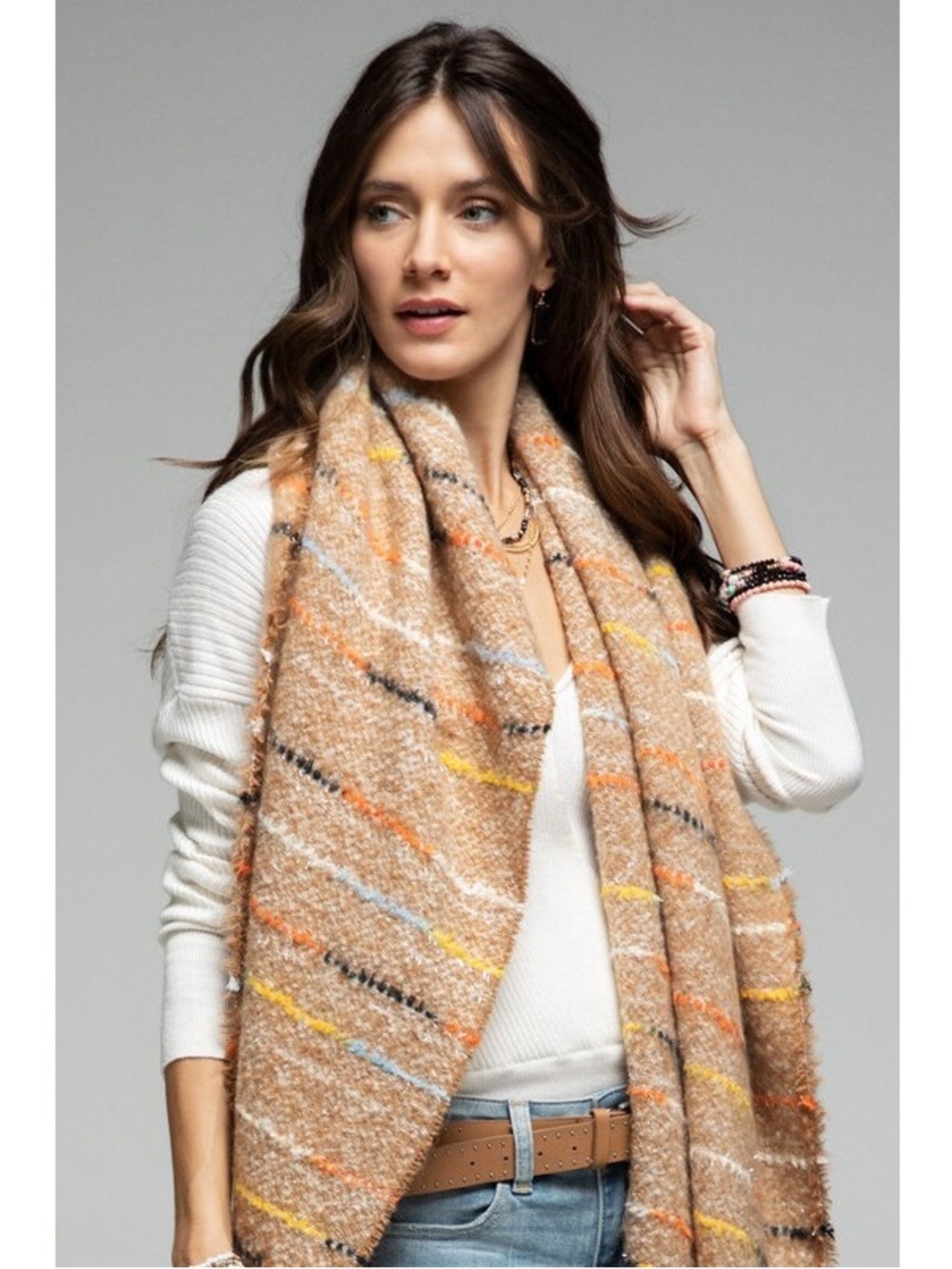 LF COLORFUL STITCH SCARF